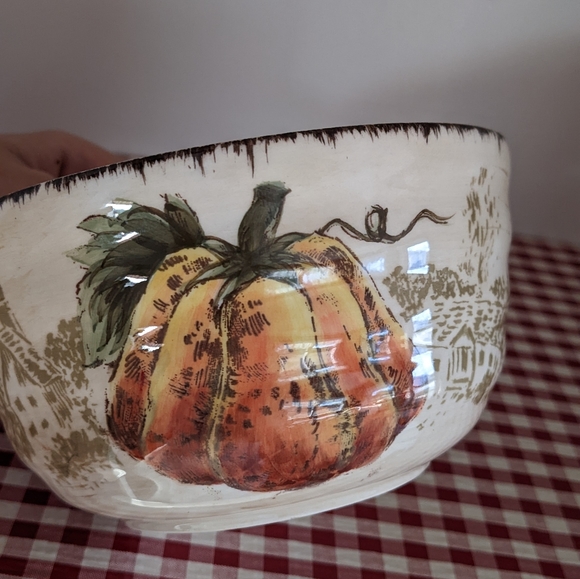 Pumpkin Fest Hand Painted Soup / Salad Bowl - Picture 8 of 8